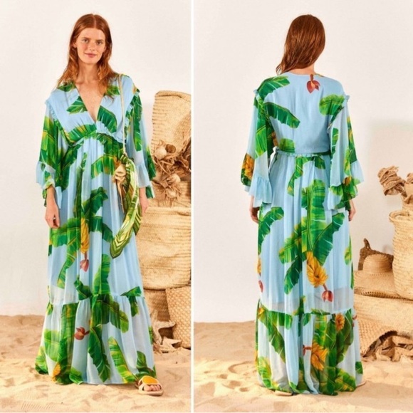 FARM RIO Fresh Bananas Maxi Dress, Small NWT - Picture 3 of 6